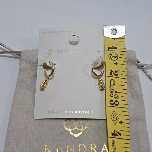 Kendra Scott Huggie Hoop Earrings Gold Plated New - Picture 2 of 5